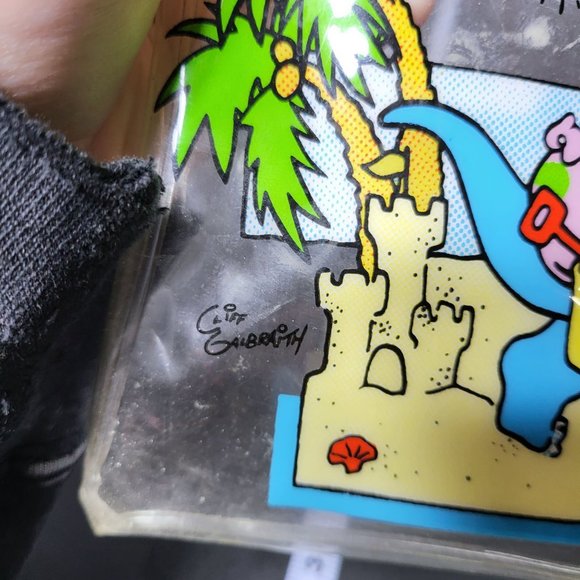 Vintage 1987 Talking Tops Beachasaurus Blue Dinosaur Bag with Snap Closure - Picture 8 of 9